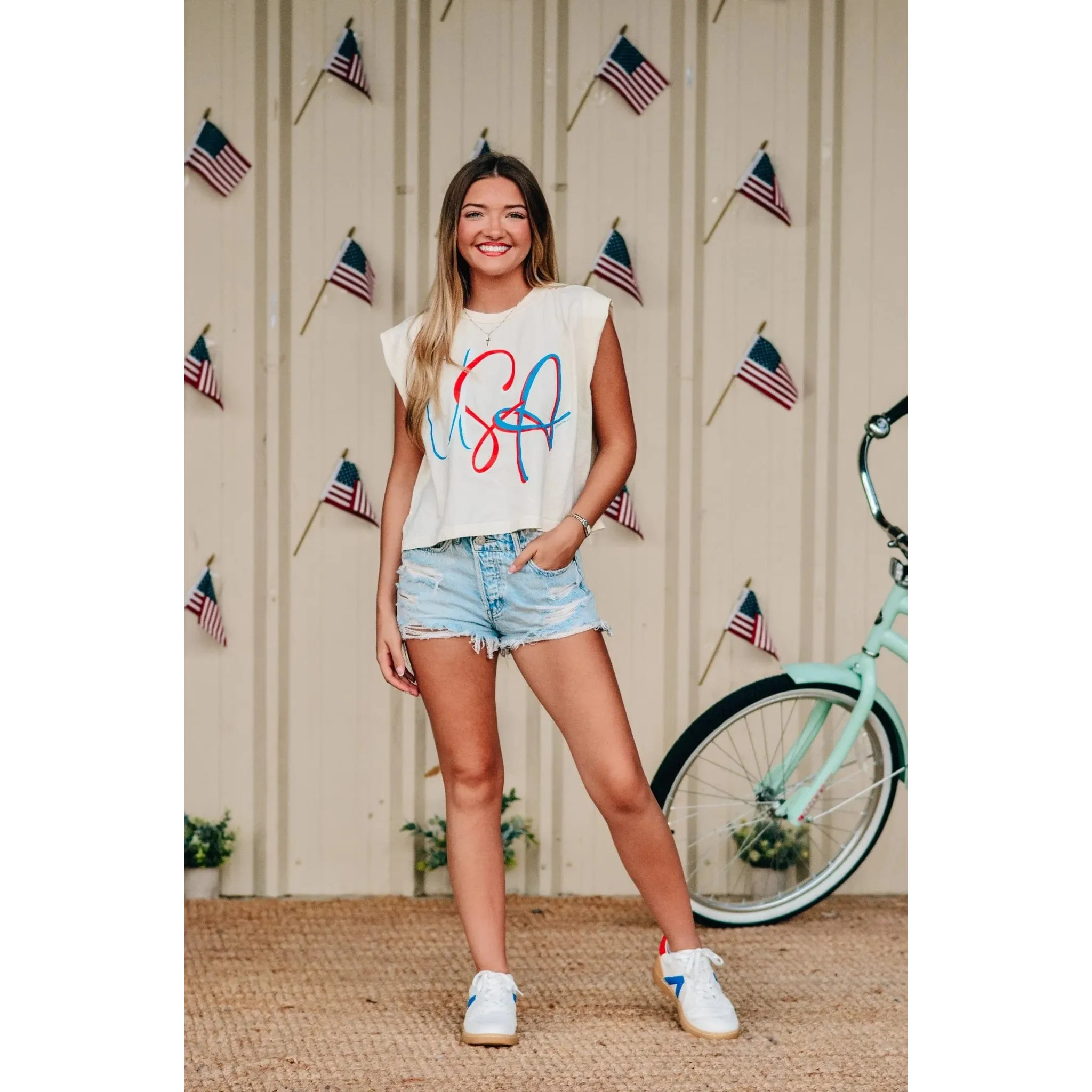 Women's USA Muscle Tee - Image 4