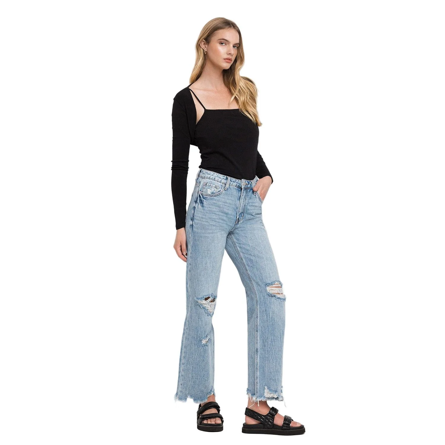 Women's Vervet 90 Vintage Super High Rise Flare Jeans V3399 - Image 5