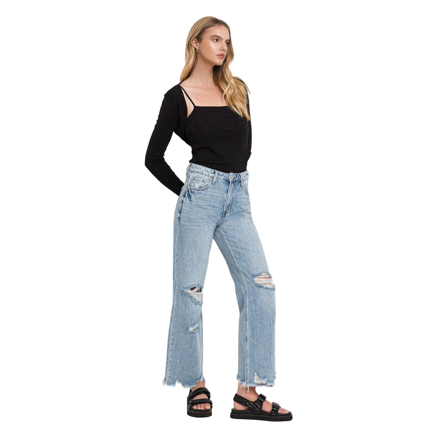 Women's Vervet 90 Vintage Super High Rise Flare Jeans V3399 - Image 6