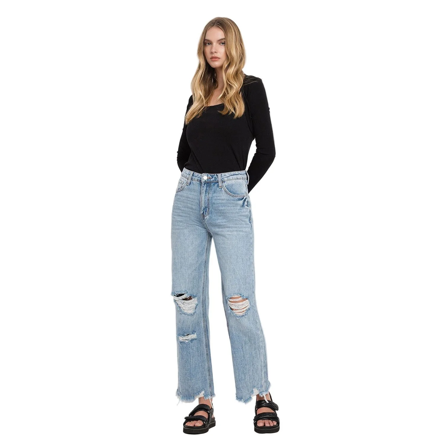 Women's Vervet 90 Vintage Super High Rise Flare Jeans V3399 - Image 8