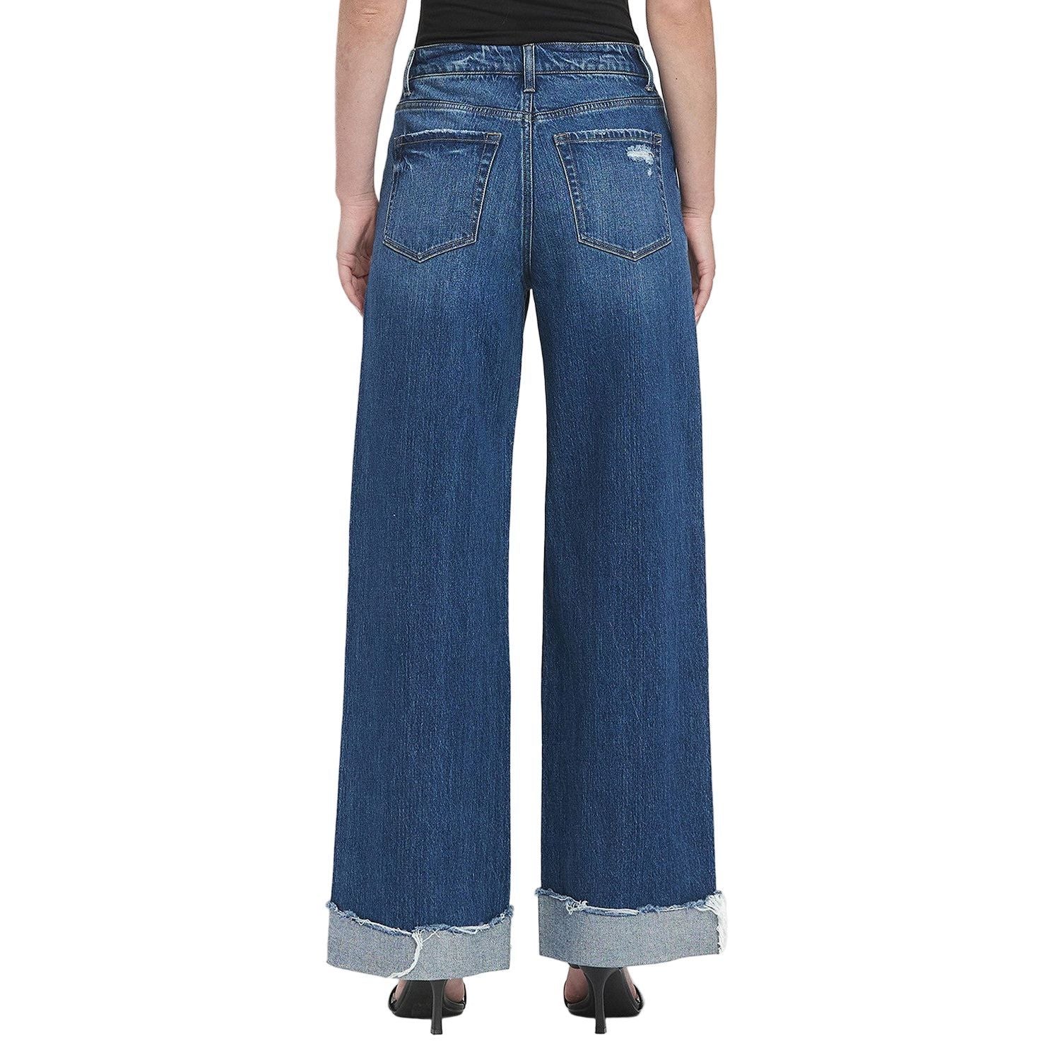 Women's Vervet Super High Rise Cuffed Baggy Wide Leg Jeans T6614 - Image 2