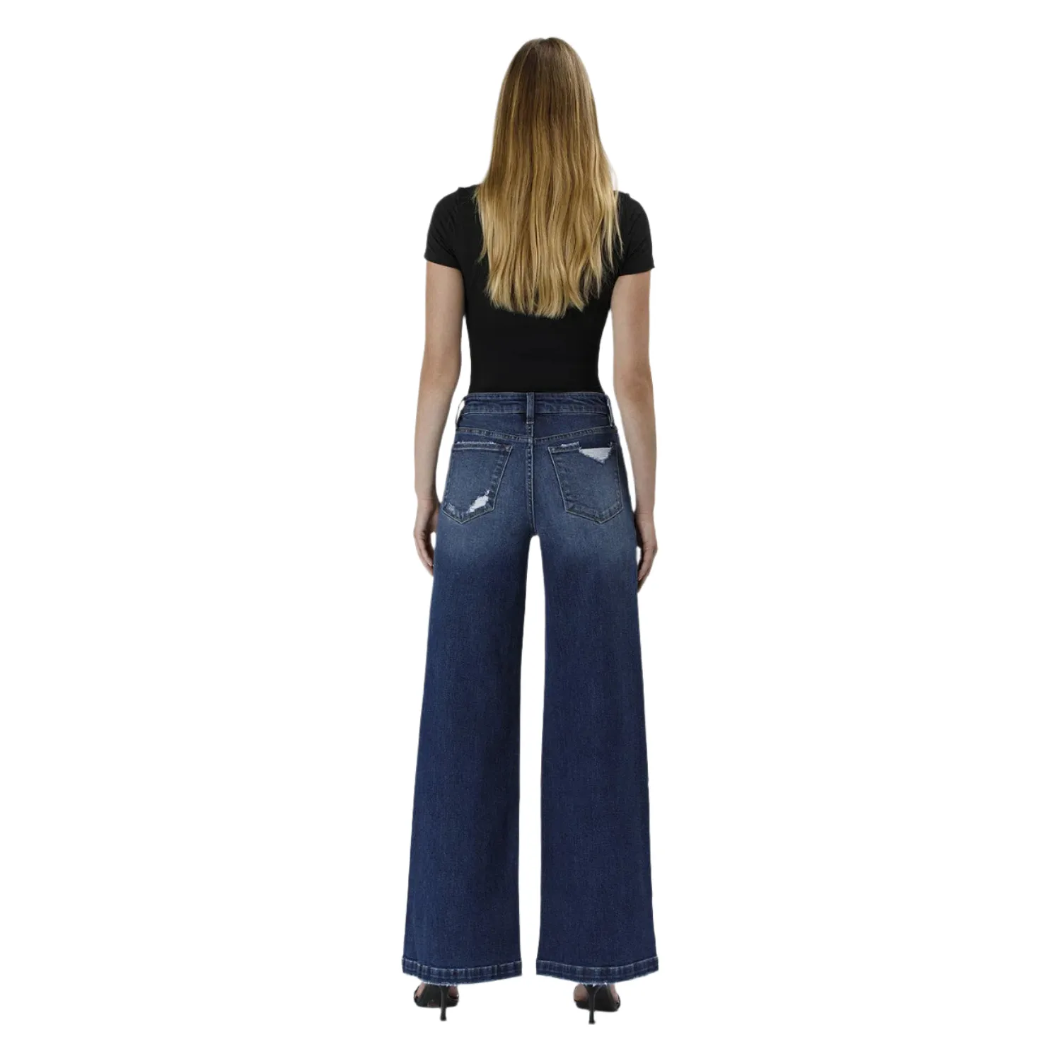 Women's Vervet Tummy Control High Rise Wide Leg Jeans LV1443-P - Image 4
