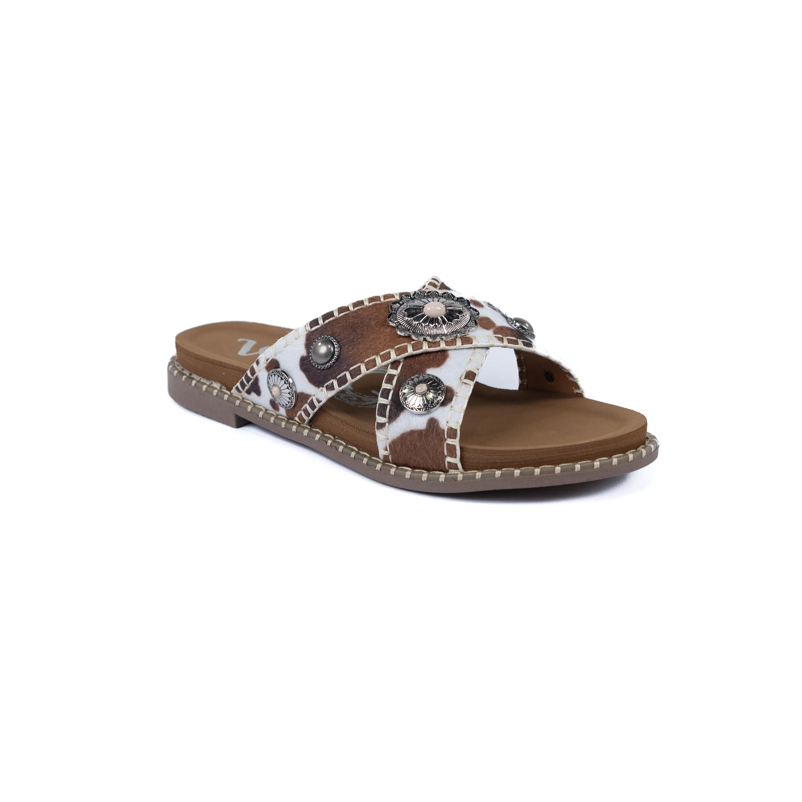 Women's Very G Betsy Cream Tan Crossed Open Toe Sandals VGSA0479-291 - Image 2