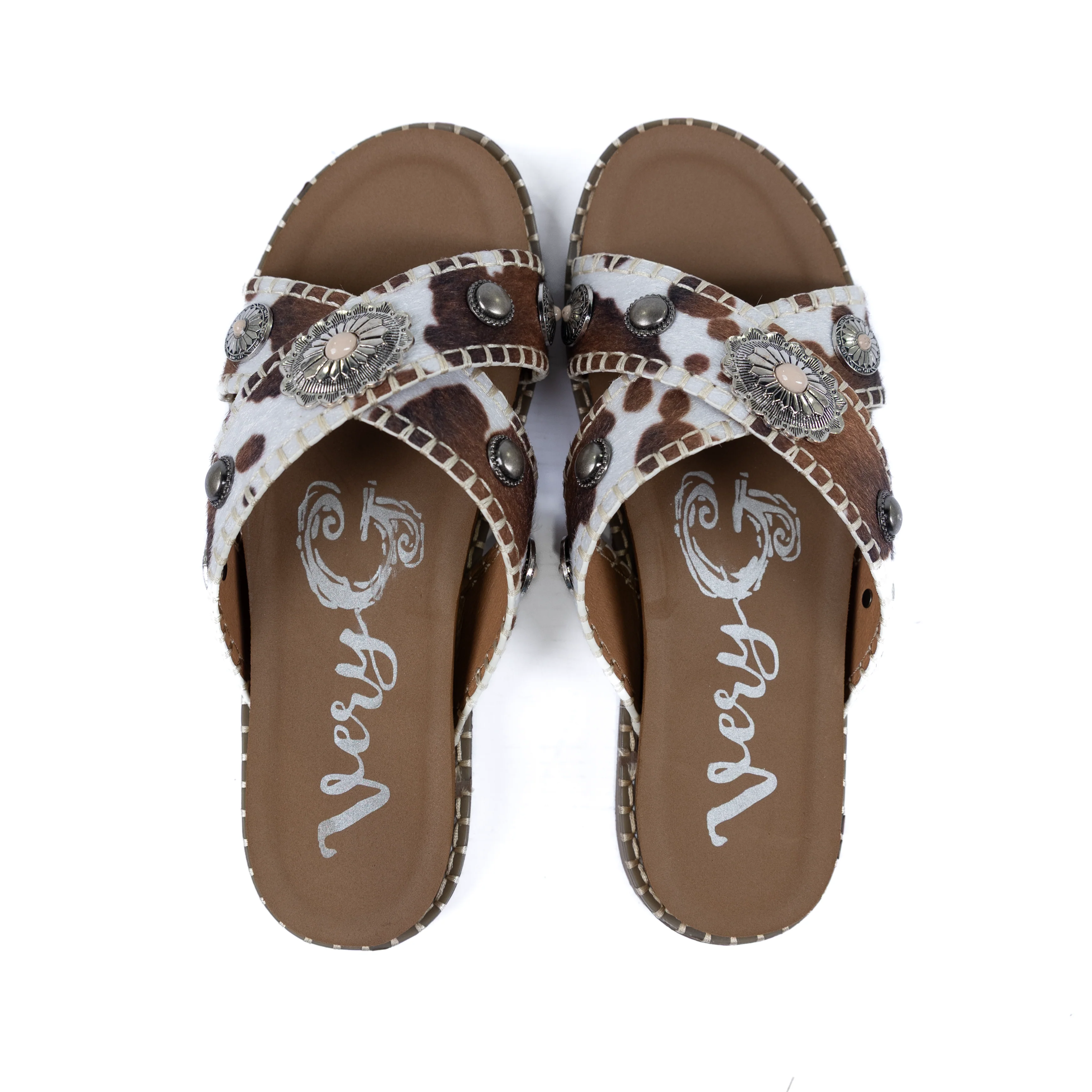 Women's Very G Betsy Cream Tan Crossed Open Toe Sandals VGSA0479-291 - Image 5