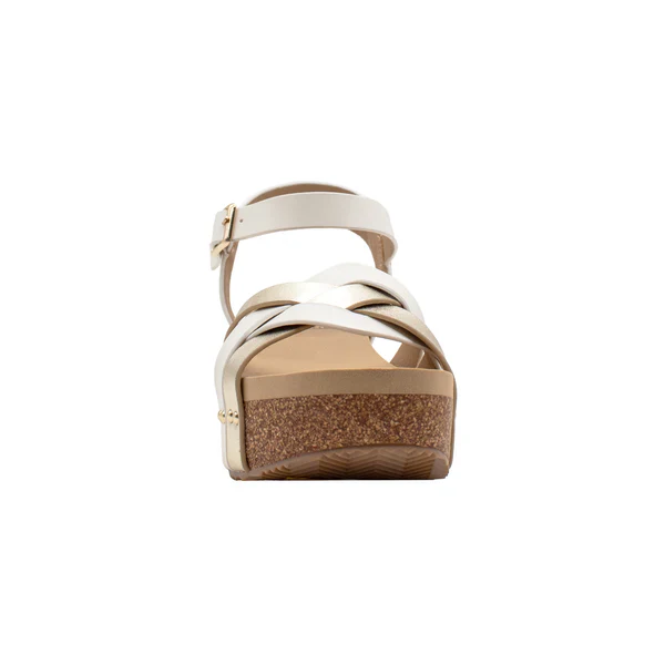 Women's Very Volatile White and Gold Wedges PV1043-PLAT - Image 6