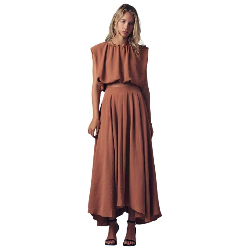 Women's Volume Sleeveless Tie Back Blouse - Image 4