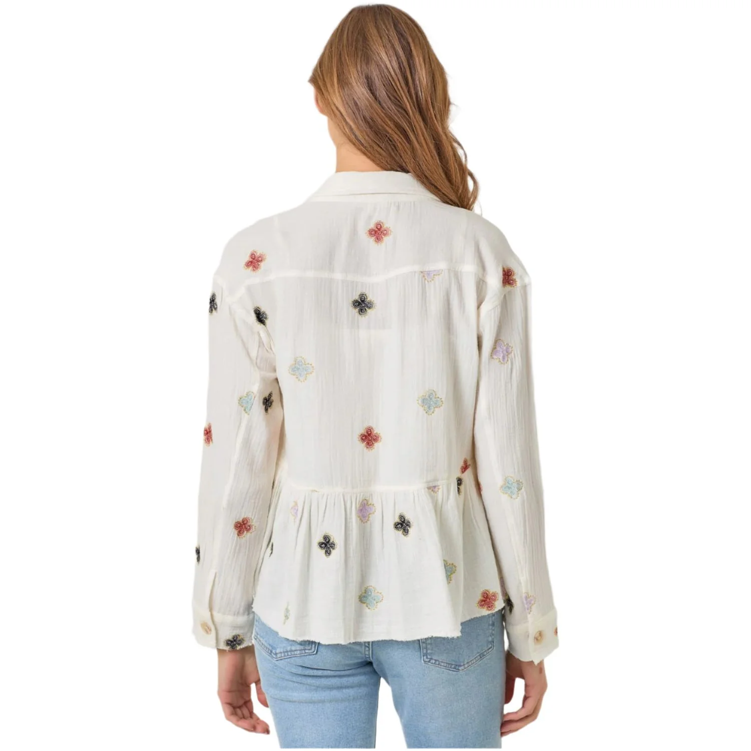 Women's Washed Peplum Jacket - Image 3