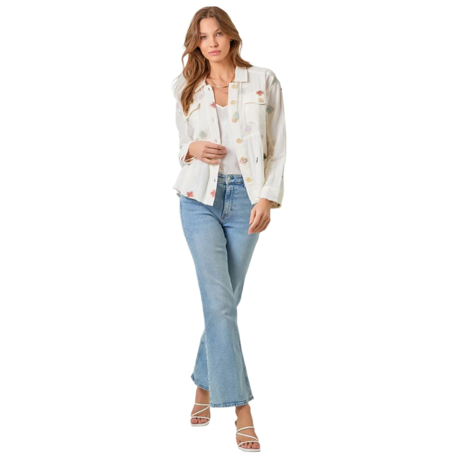 Women's Washed Peplum Jacket - Image 4