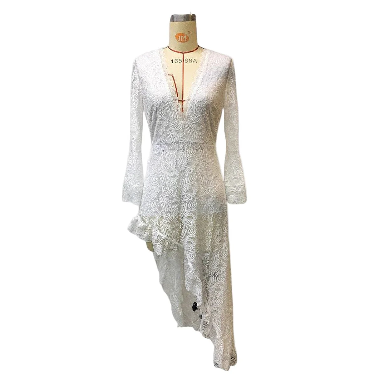 Women's Western Boho Lace V-neck Midi Dress
