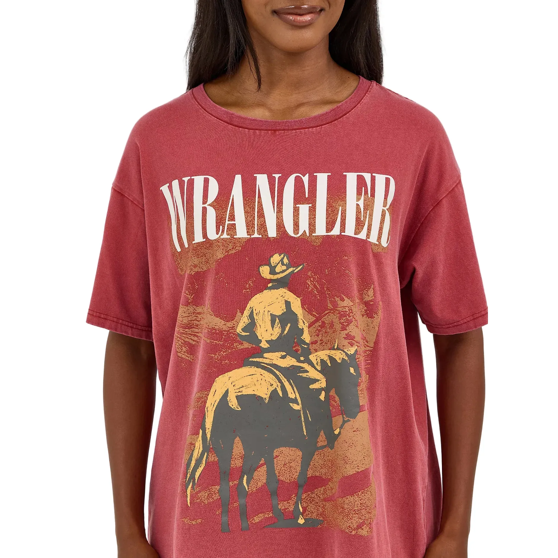 Women's Wrangler Acid Wash Graphic Oversized Tee 112368892 - Image 3