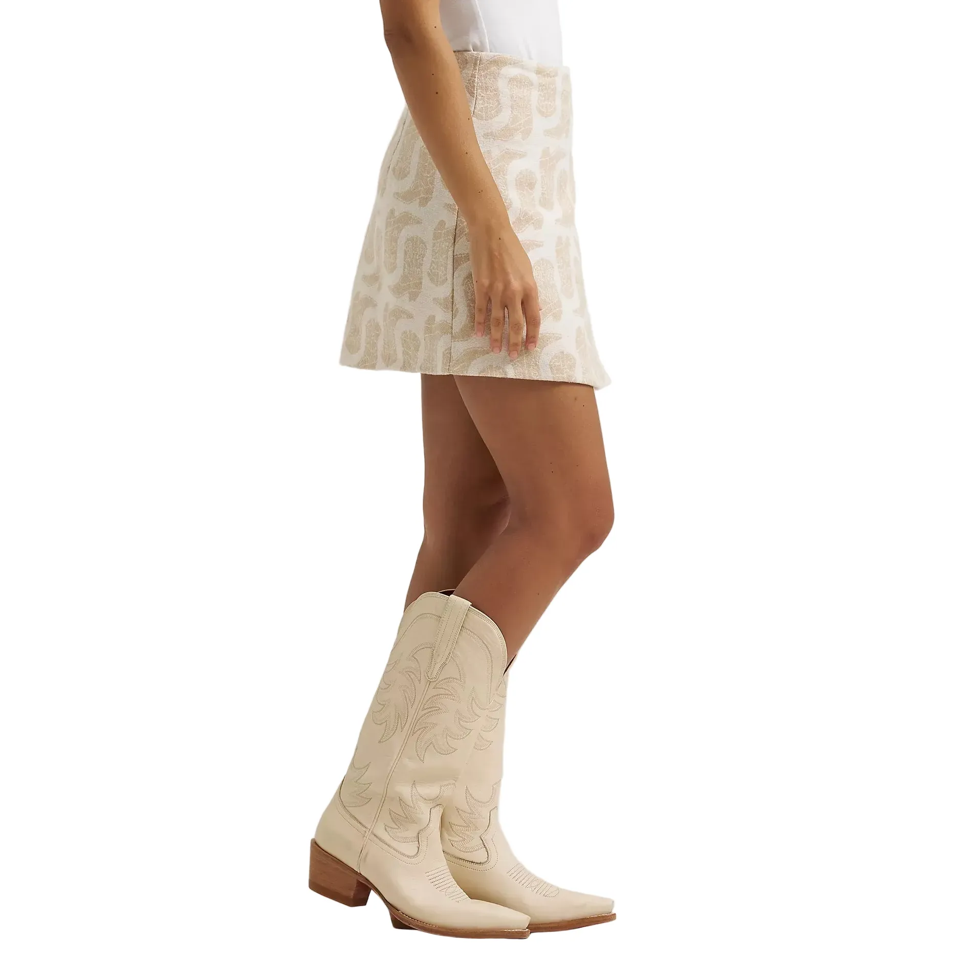 Women's Wrangler Beige Jacquard Wrap Mini Skirt 112382746 - Image 3