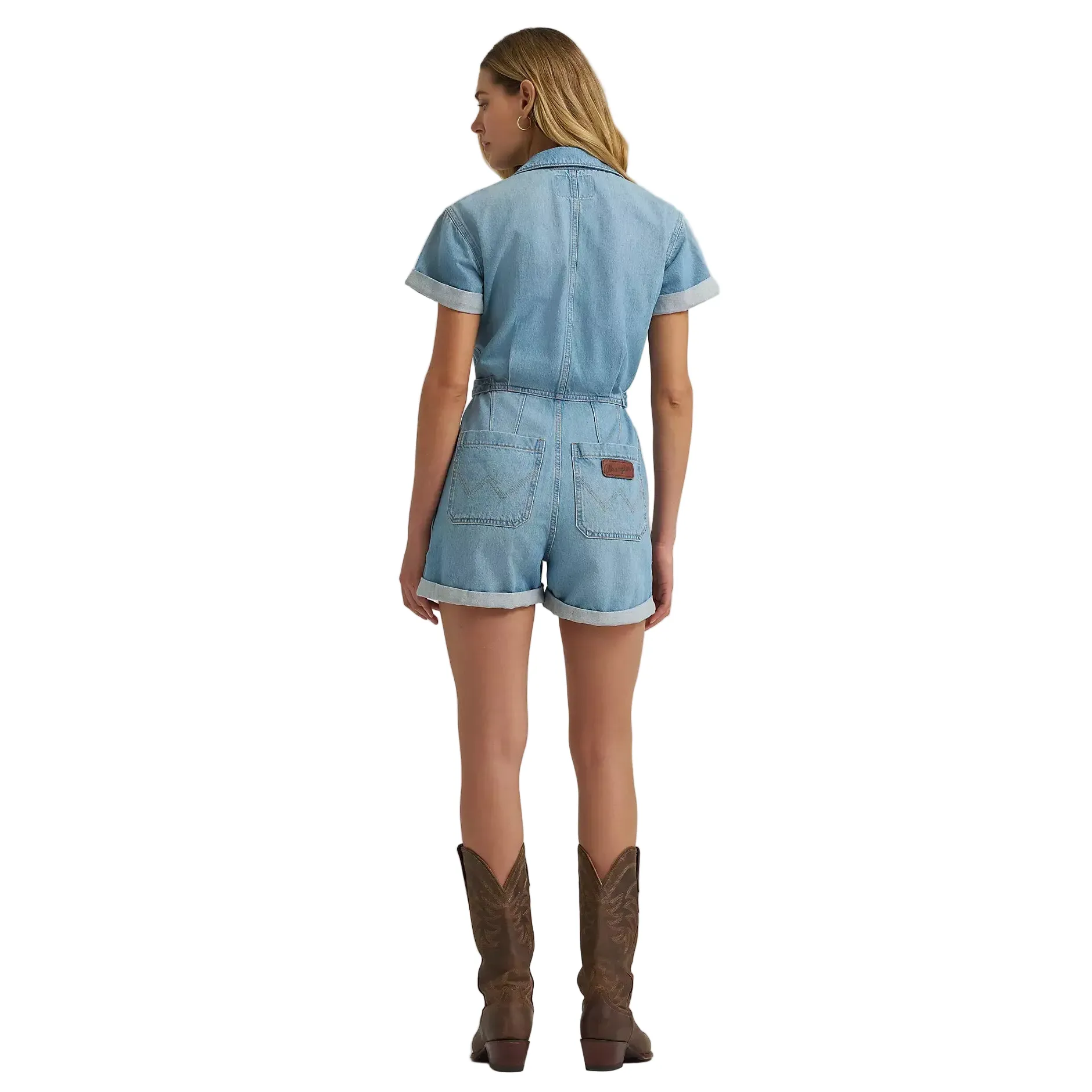 Women's Wrangler Denim Snap Utility Romper 112379510 - Image 2