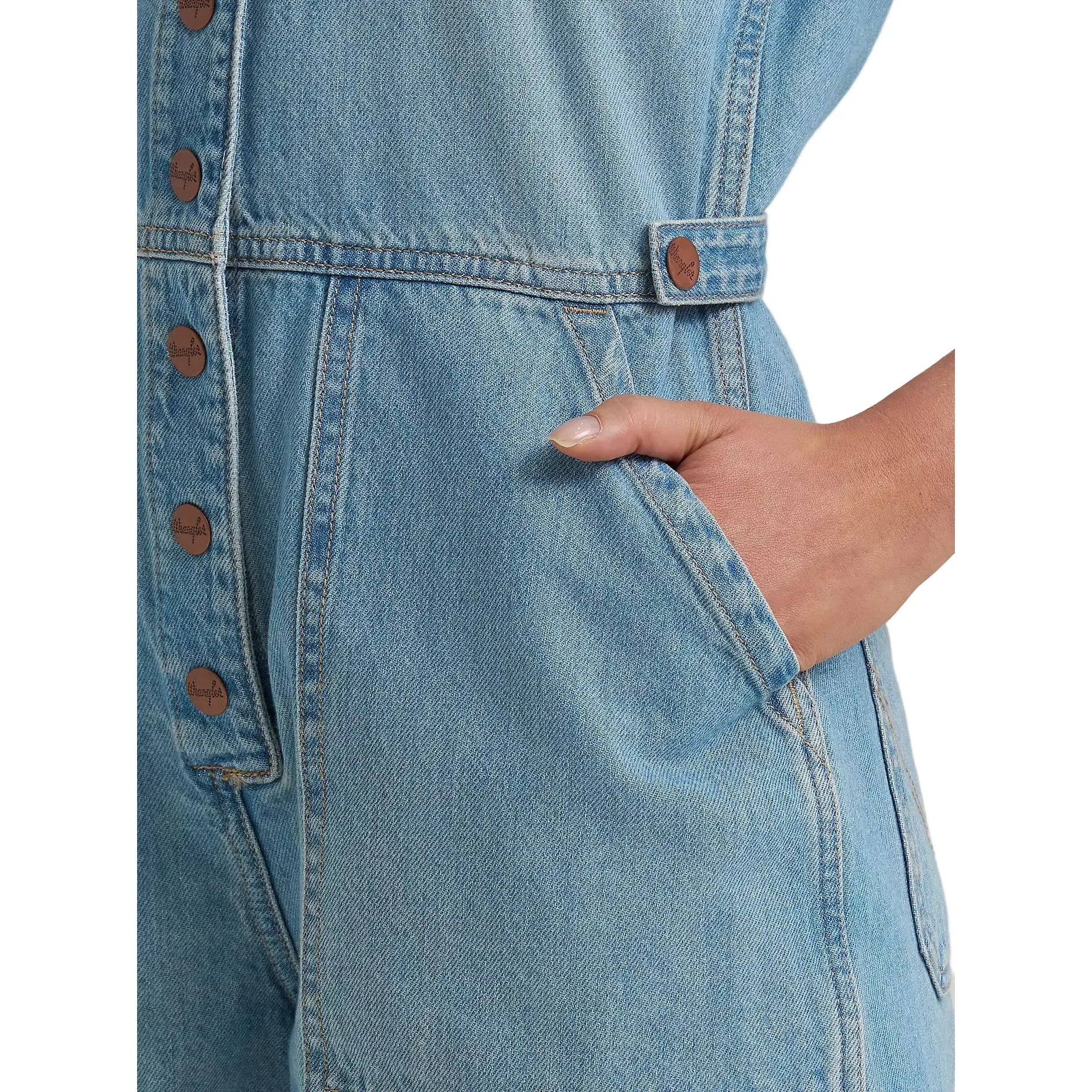 Women's Wrangler Denim Snap Utility Romper 112379510 - Image 8
