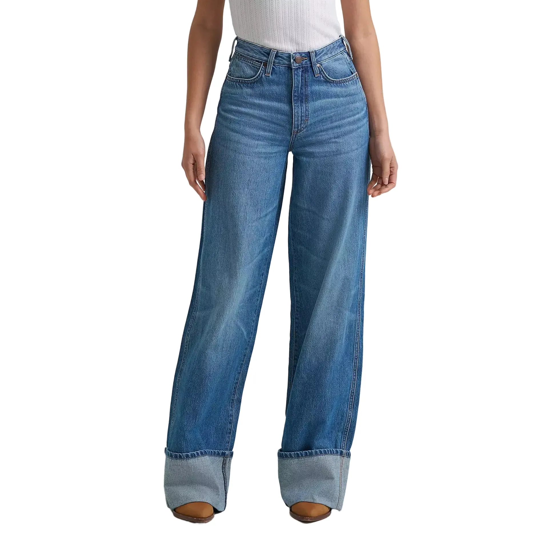 Women's Wrangler Retro® Bailey High Rise Wide Leg Cuffed Jean 112382266 - Image 3