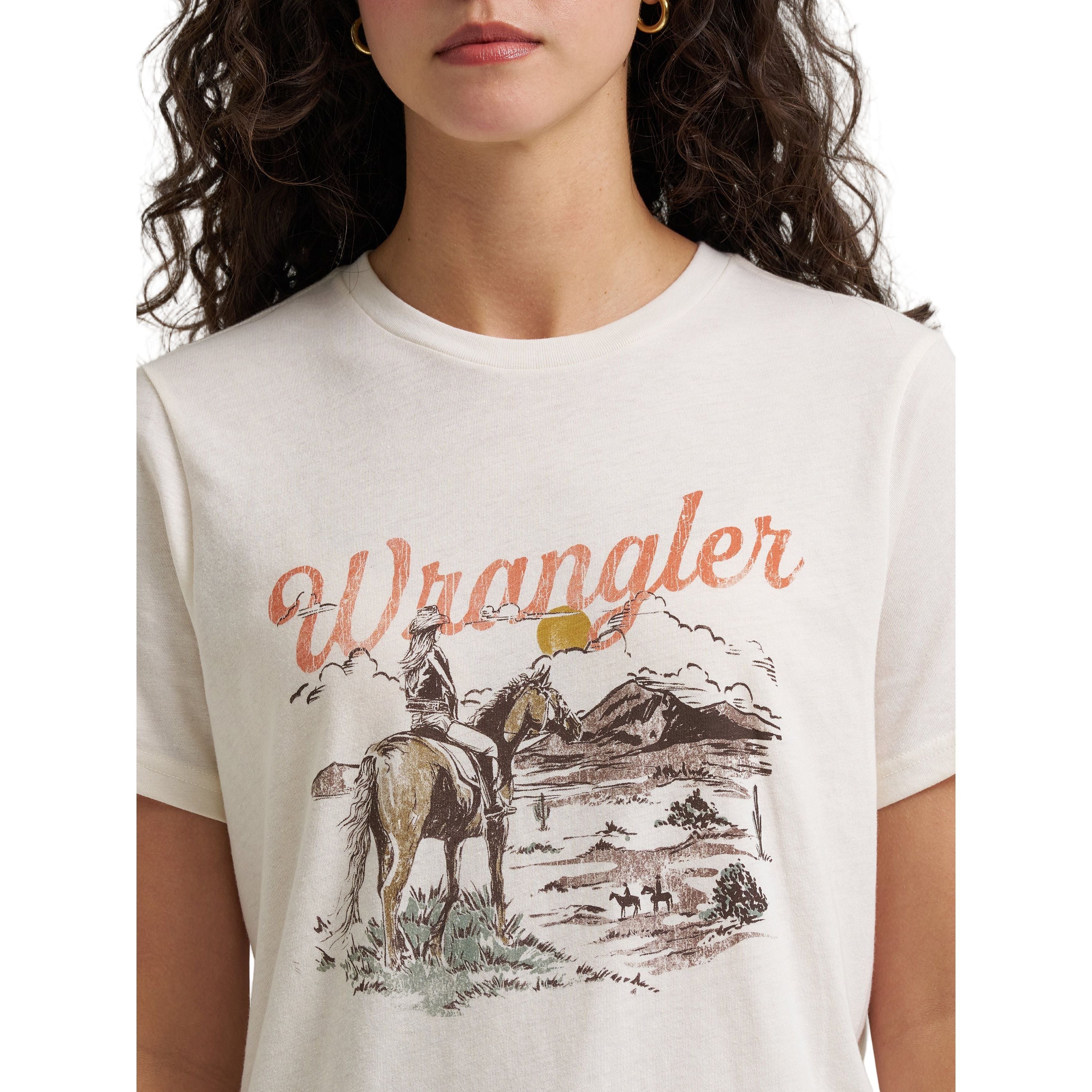 Women's Wrangler Retro White Cowgirl Graphic T-shirt 112368891 - Image 2