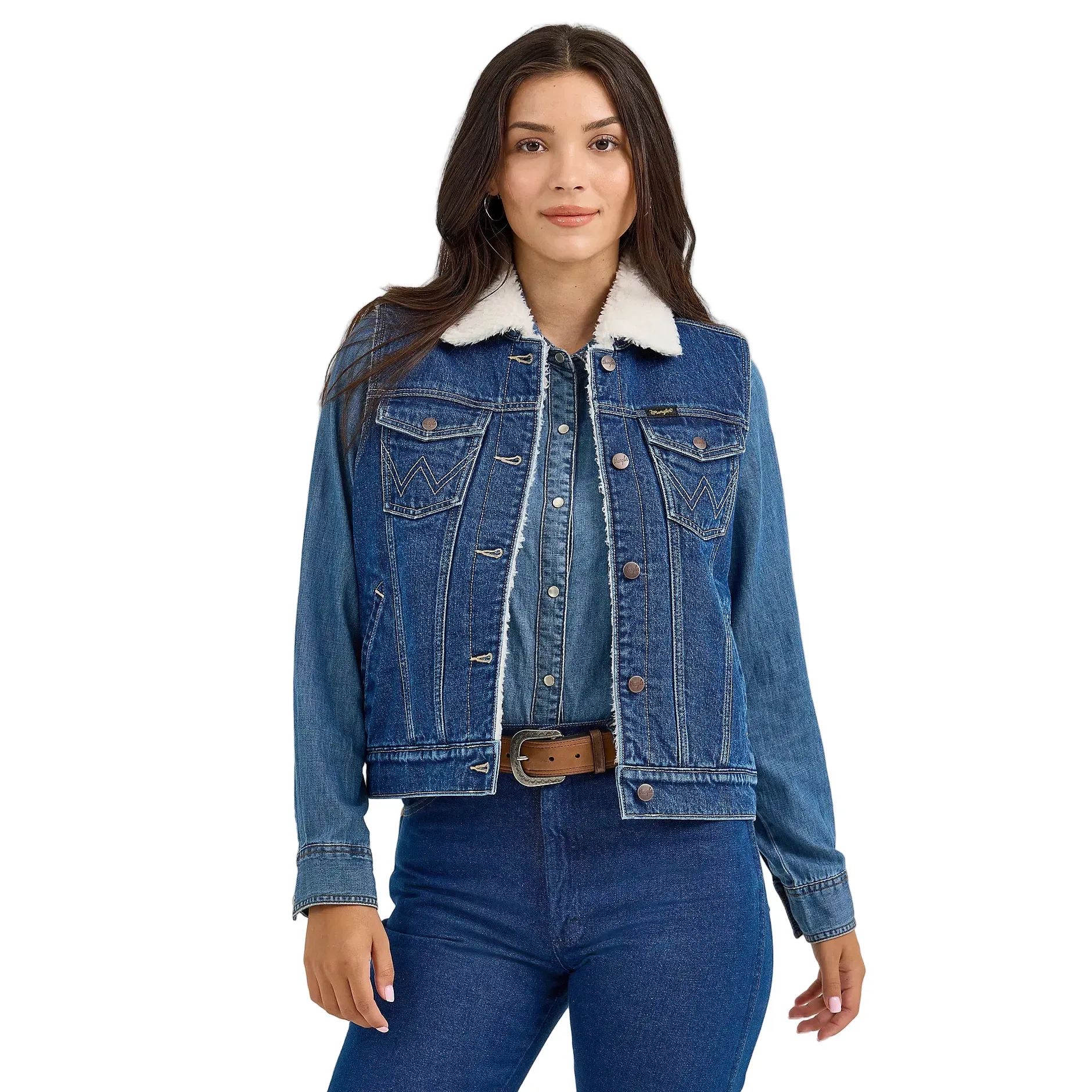 Women's Wrangler Sherpa Lined Denim Vest 112368298