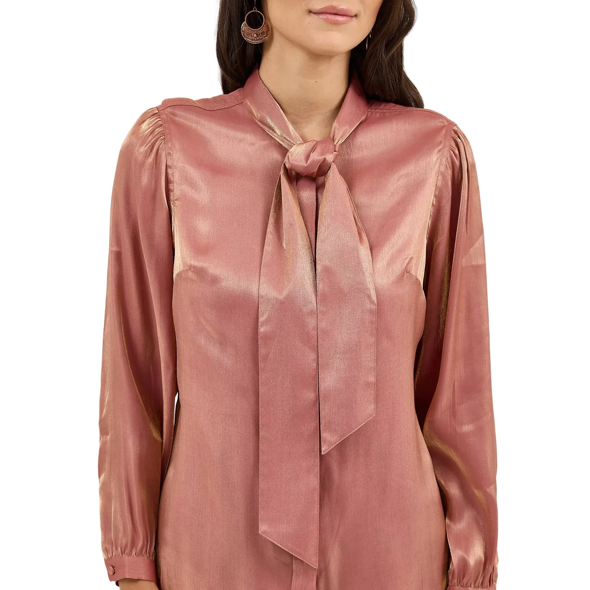 Women's Wrangler Shimmer Tie Neck Blouse 112371712 - Image 4