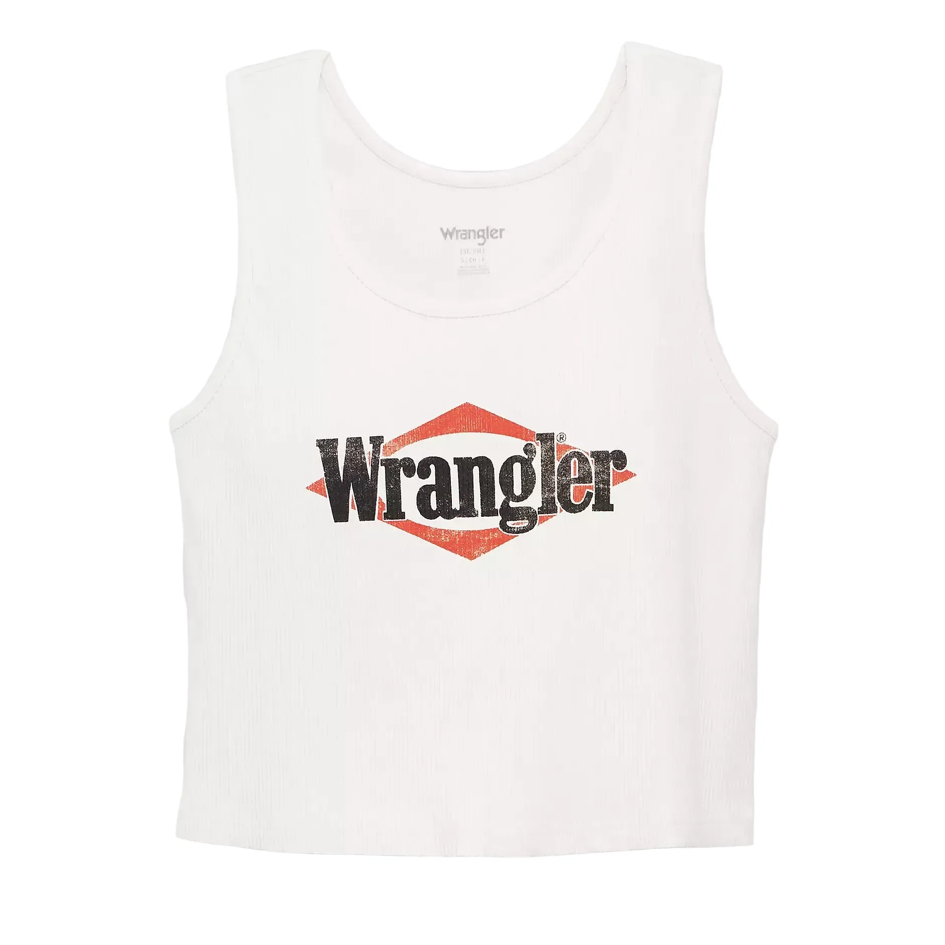 Women's Wrangler Triangle Logo Graphic Ribbed Tank Top 112375857