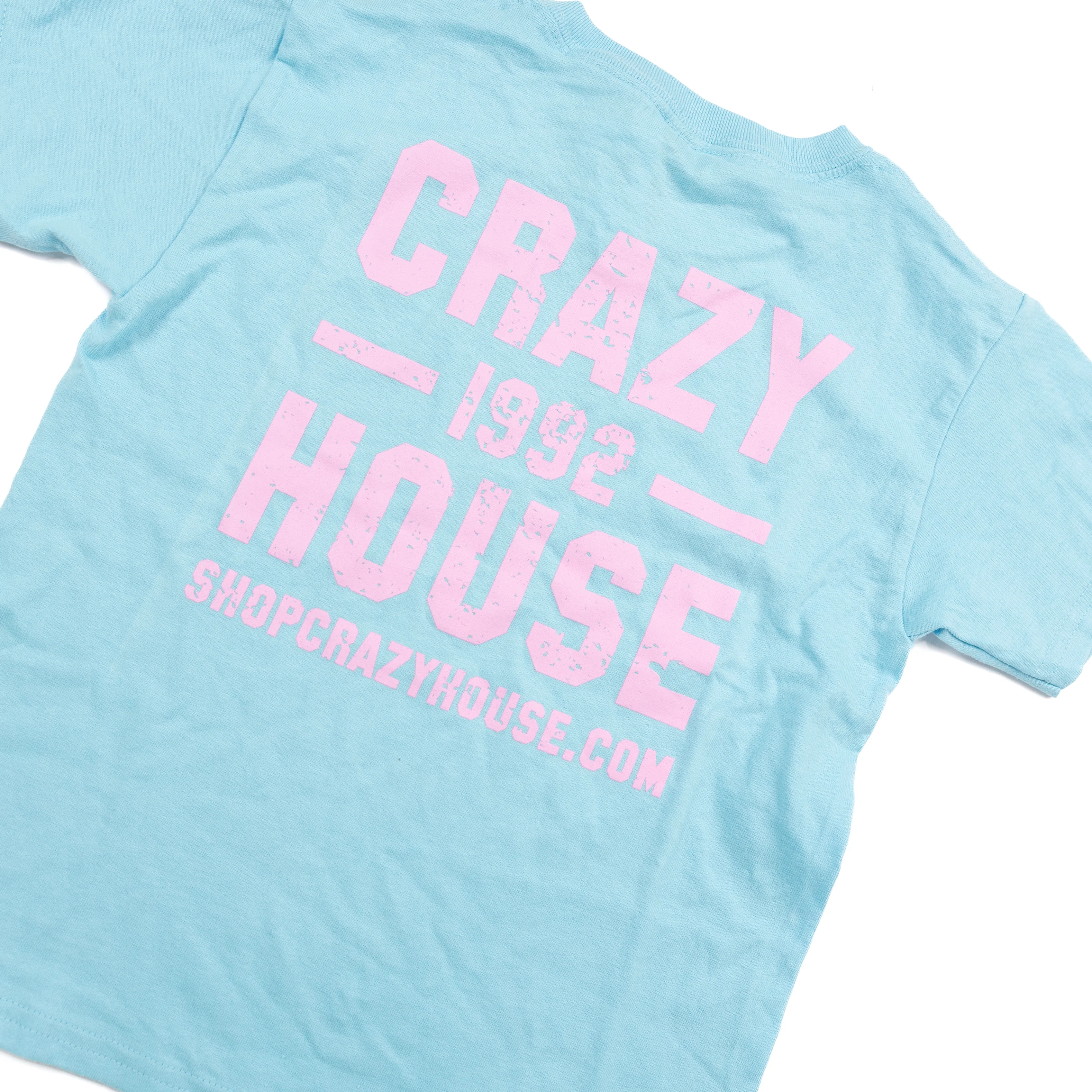 Youth Crazy House Light Blue Stacked T-shirt - Image 3